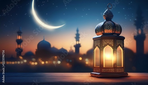 Elegant Ramadan Kareem Collection: Crescent Moons, Lanterns, and Islamic Calligraphy