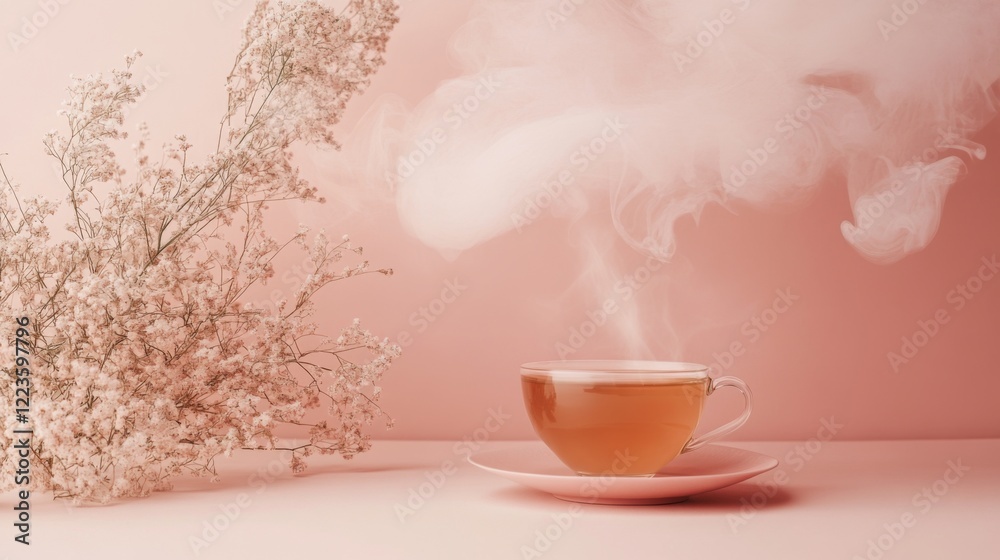 A Delicate Cup of Tea, Perfect for a Peaceful Moment A Delicate Cup of Tea, Perfect for a Peaceful Moment