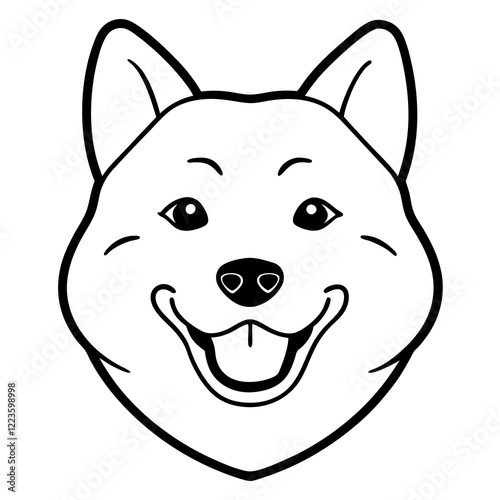 Funny shiba inu dog head vector art