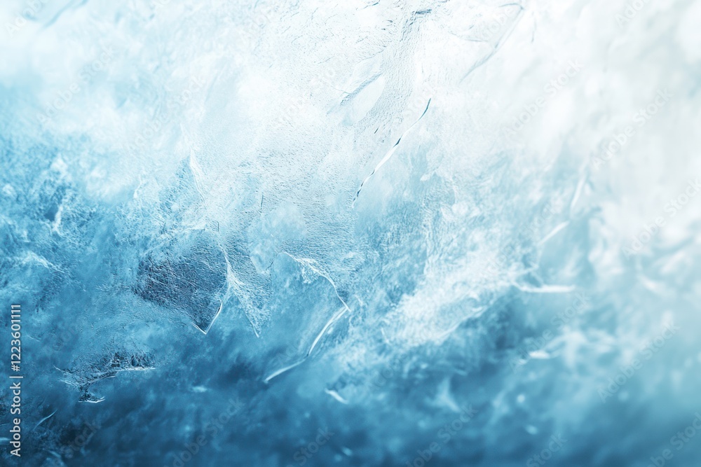 Fototapeta premium Frozen ice texture background, winter, glacial, abstract, design