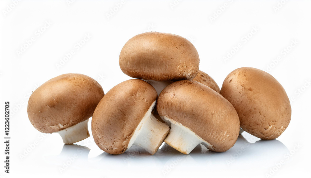 Pile of fresh brown champignons. Organic and delicious food. Natural product. Tasty mushroom Pile of fresh brown champignons. Organic and delicious food. Natural product. Tasty mushroom