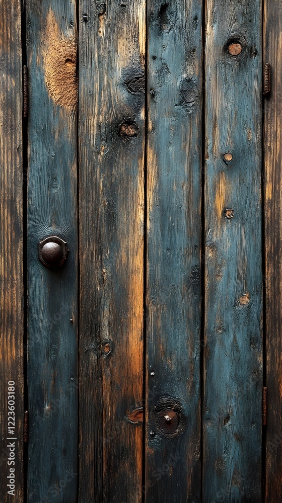 Naklejka premium A texture of weathered wood with visible grain and knots.