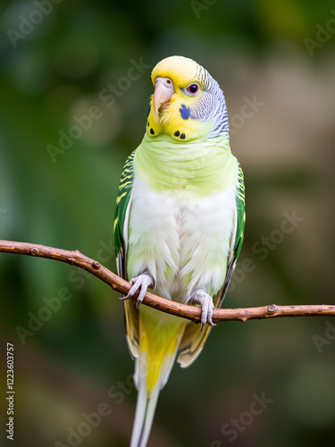 Budgerigar Parrot on a branch photo