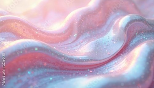 Shelly Pearls inspired background with wavy curves and iridescent sheen, pearls, shimmering, shelly