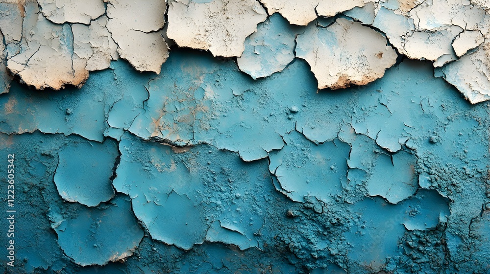 A background of white paint cracks revealing faded turquoise beneath. A background of white paint cracks revealing faded turquoise beneath.