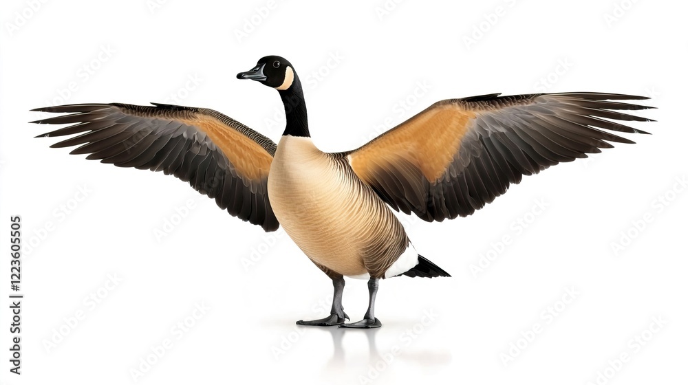 Majestic Goose Spreading Its Wings in a Graceful Display of Flight Majestic Goose Spreading Its Wings in a Graceful Display of Flight