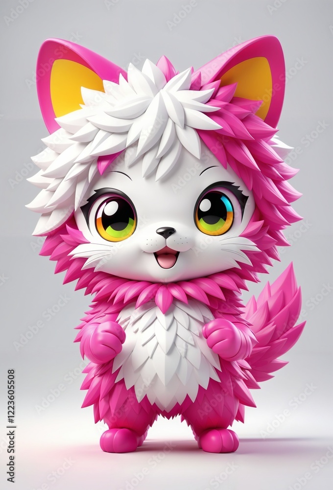 Fototapeta premium Heroic 3D Animal Superhero in Fluorescent Colors - Ultra Detailed Render