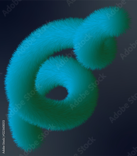 Abstract 2D illustration with soft, fluffy gradient lines 