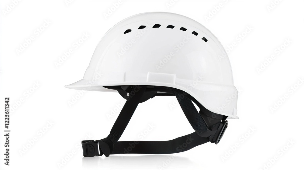 Fototapeta premium White Safety Helmet on White Background for Construction Use