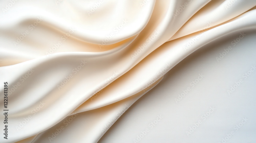 Obraz premium Creamy Draped Fabric Soft Texture Background