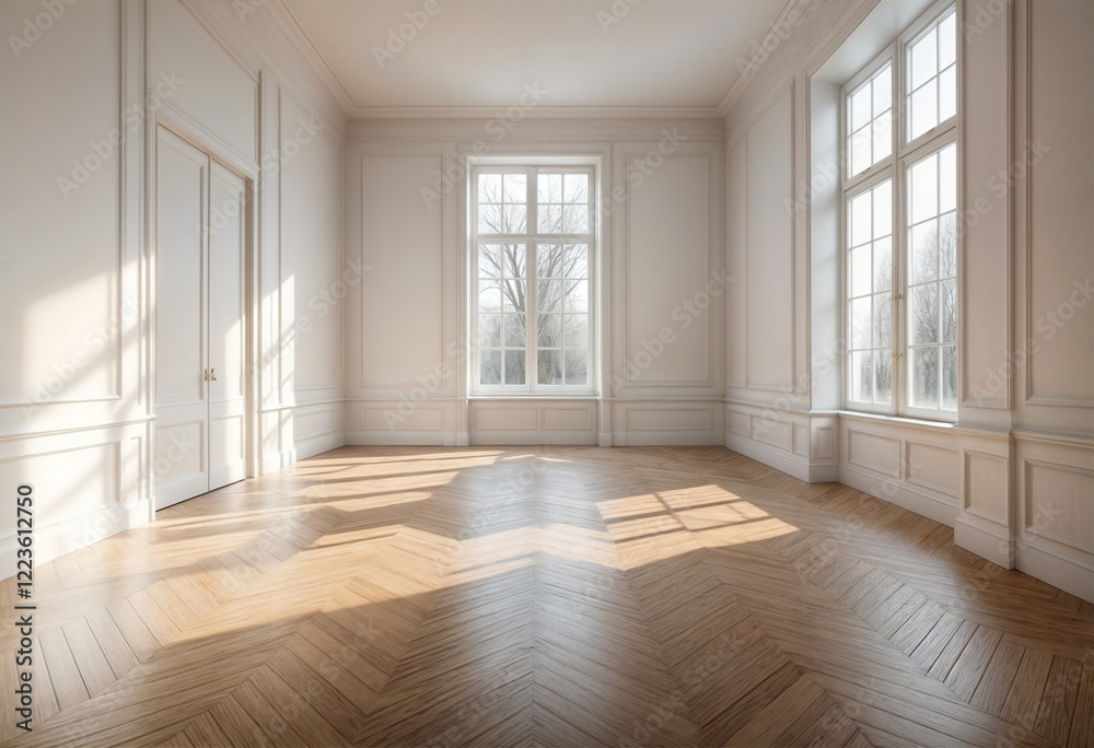 A minimalist and modern empty room with white walls and open space serves as a blank canvas for interior design and architectural concepts.
A minimalist and modern empty room with white walls and open space serves as a blank canvas for interior design and architectural concepts.