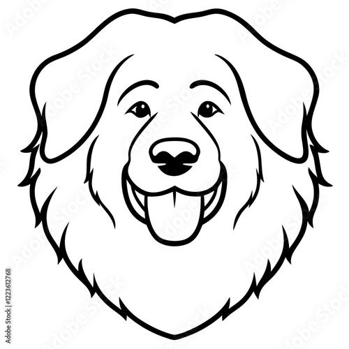 Funny tibetan mastiff dog head vector art