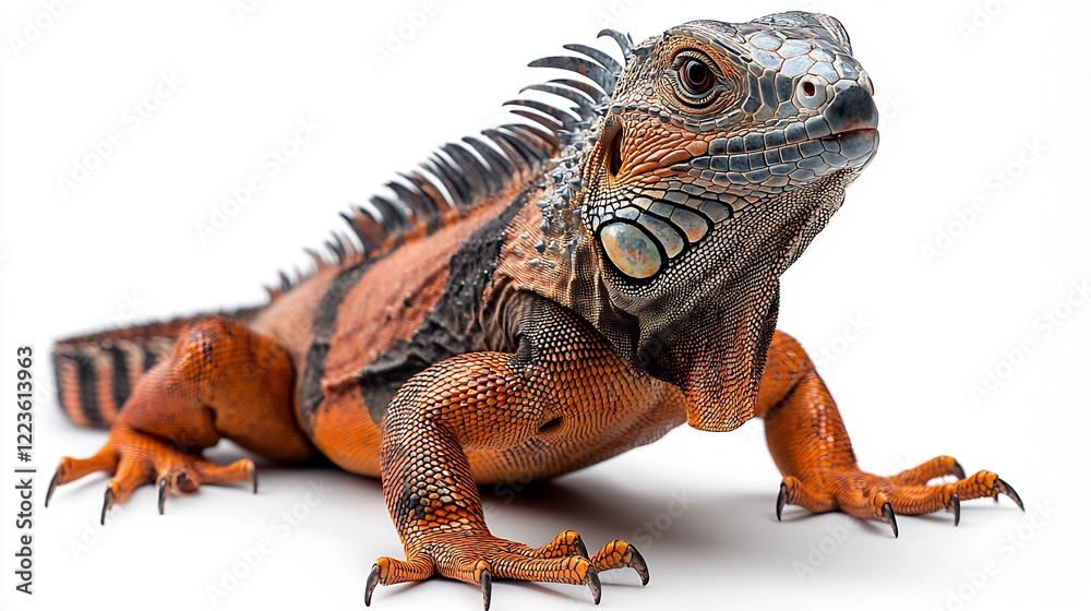 Obraz premium Isolated Iguana white background