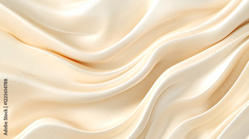 Obraz premium Elegant Cream Silk Draped Fabric Waves