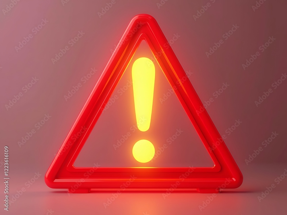 Cartoon triangle warning sign, 3d rendering. Cartoon triangle warning sign, 3d rendering.