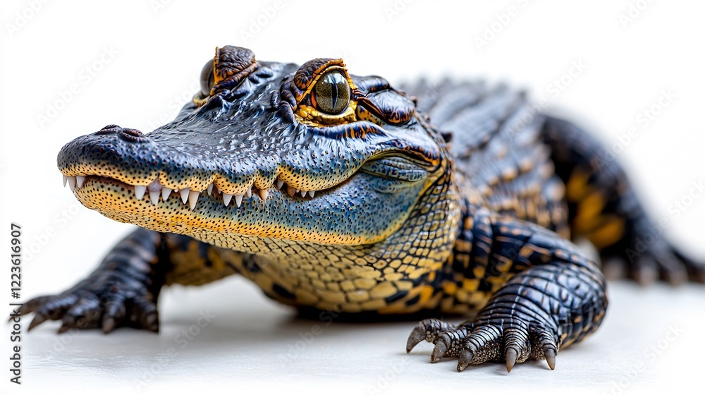 Fototapeta premium Isolated Crocodile white background