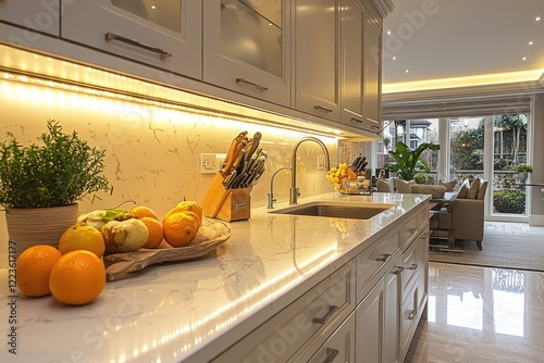 Under-cabinet lighting showcasing the practical and aesthetic benefits in kitchen design.