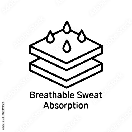 Breathable sweat absorption icon Vector logo set flat