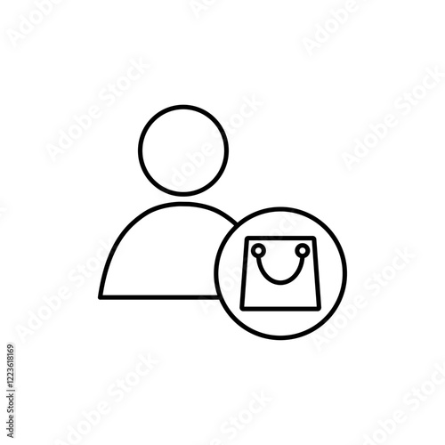 Buyer, shopper icon Vector logo set flat