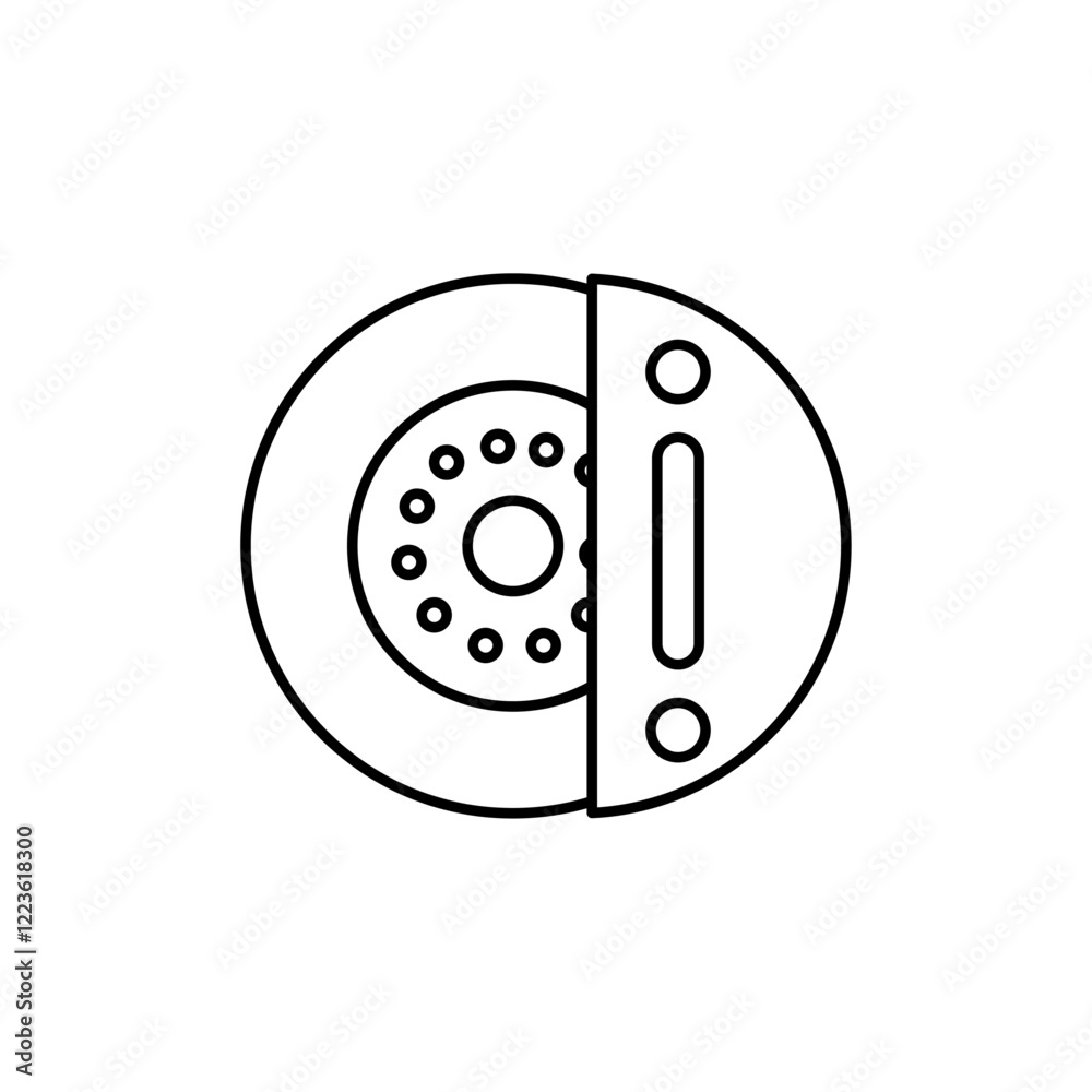 Car brake disk with caliper icon Vector logo set flat Car brake disk with caliper icon Vector logo set flat