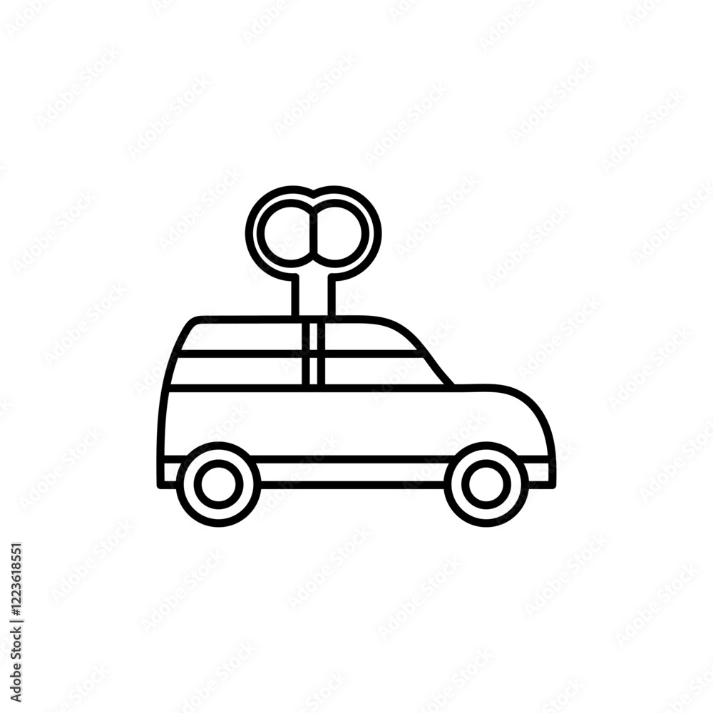 Clockwork car toy icon Vector logo set flat Clockwork car toy icon Vector logo set flat