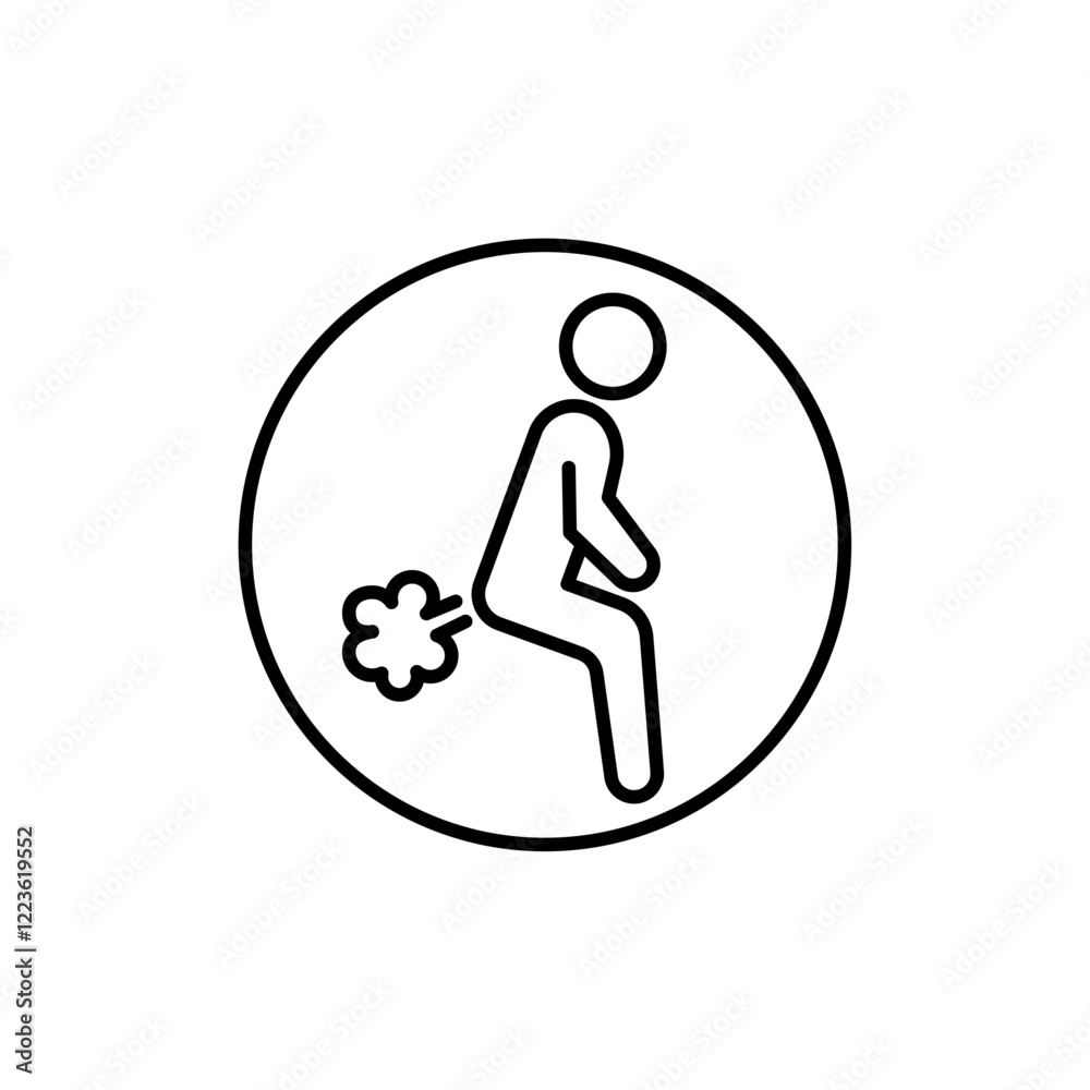 Farting icon Vector logo set flat Farting icon Vector logo set flat