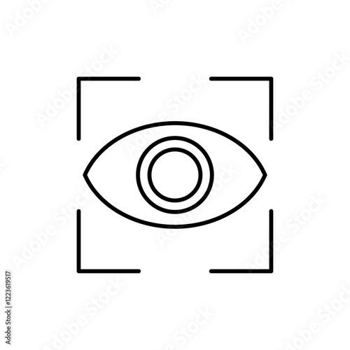 Eye scanner icon Vector logo set flat