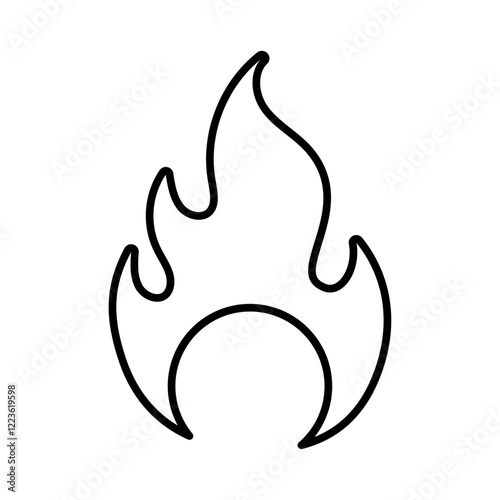 Fire flame icon Vector logo set flat