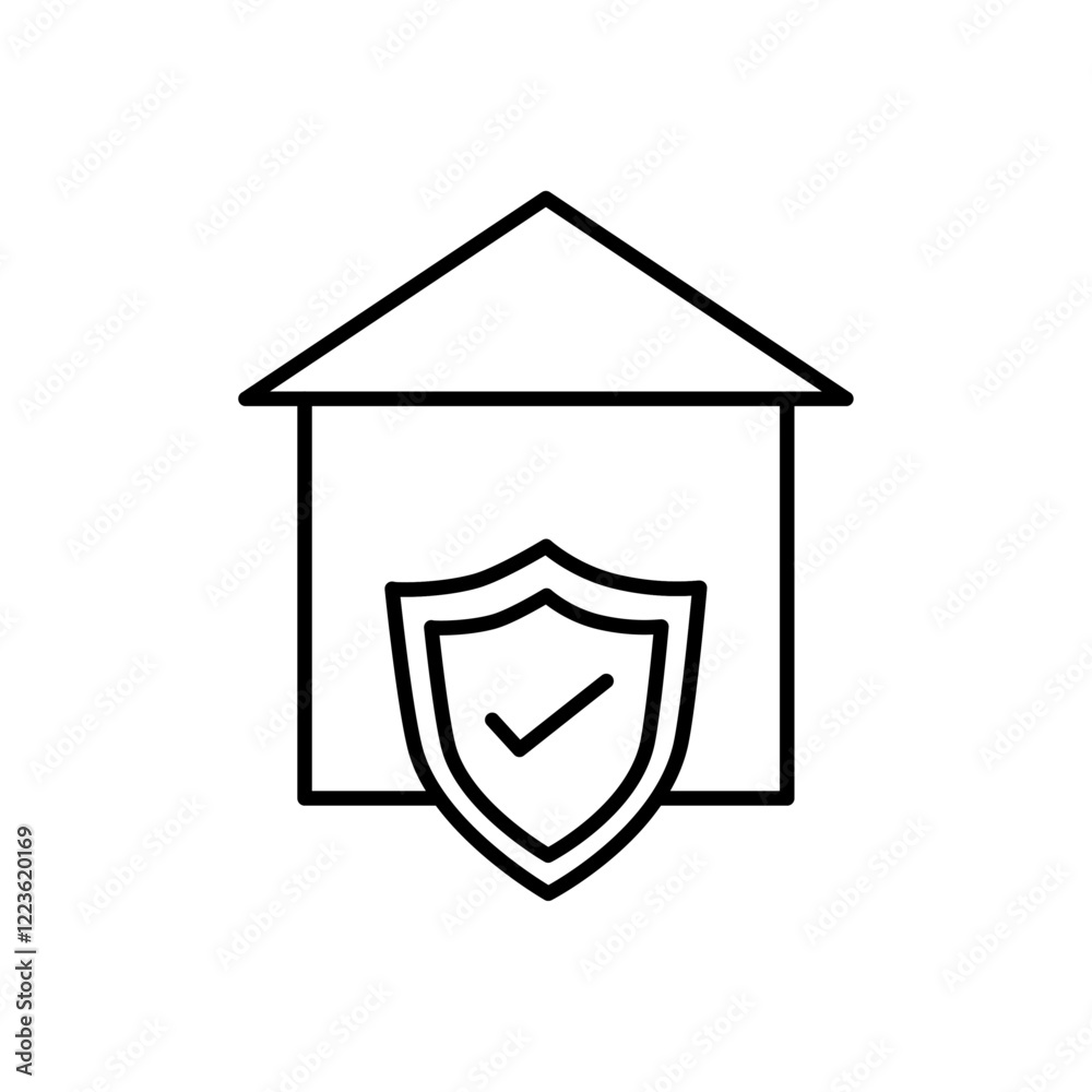 home insurance icon Vector logo set flat home insurance icon Vector logo set flat