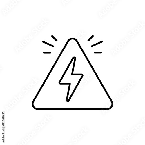 High voltage icon Vector logo set flat