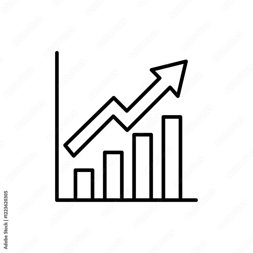 Increase chart icon Vector logo set flat Increase chart icon Vector logo set flat