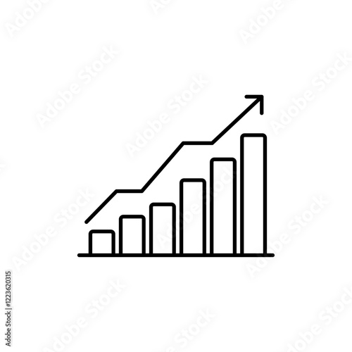 Increase chart icon Vector logo set flat