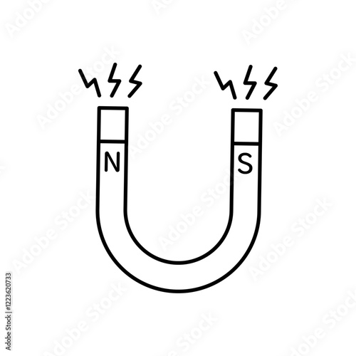 Magnet with power icon Vector logo set flat