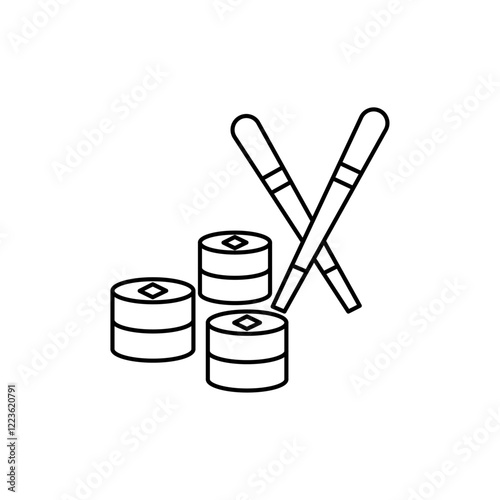 Maki sushi roll icon Vector logo set flat