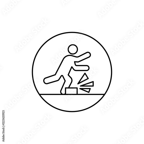 Man tripping icon Vector logo set flat