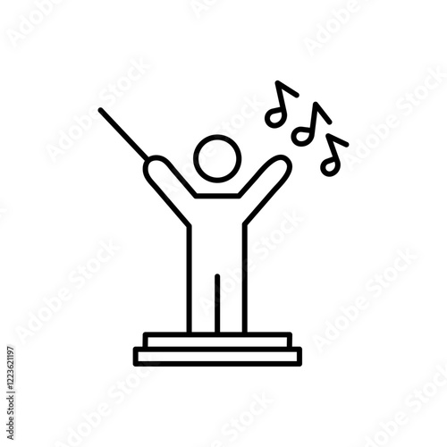 Music conductor icon Vector logo set flat