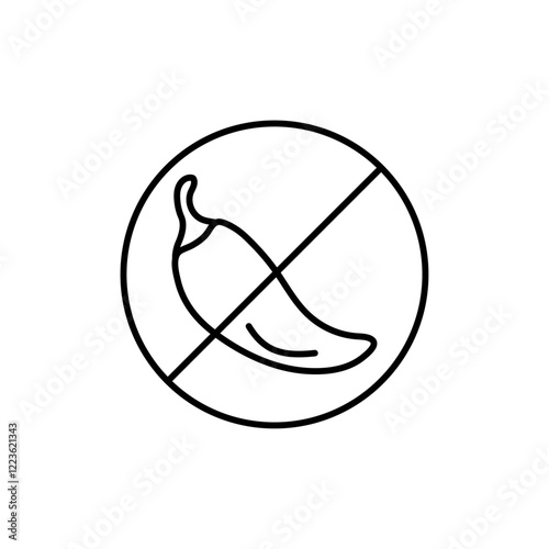 No spicy hot chilli icon Vector logo set flat