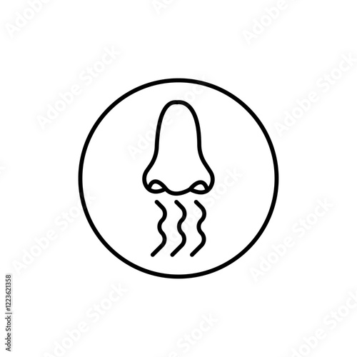 Nose with smoke icon Vector logo set flat