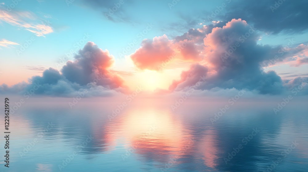 A calming gradient from sky blue to soft aqua.