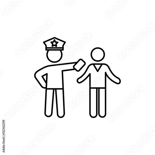 Police officer giving fine icon Vector logo set flat