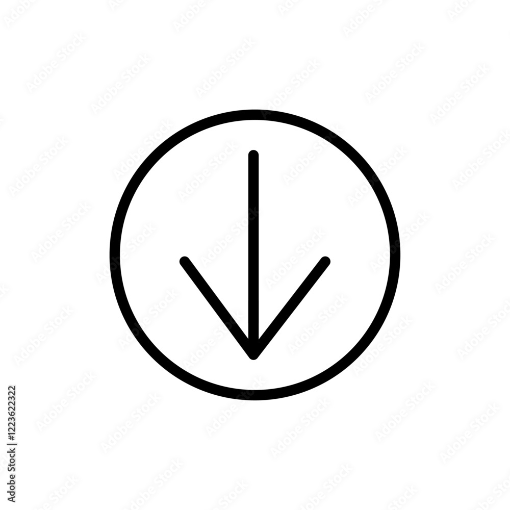 red Down arrow icon Vector logo set flat red Down arrow icon Vector logo set flat