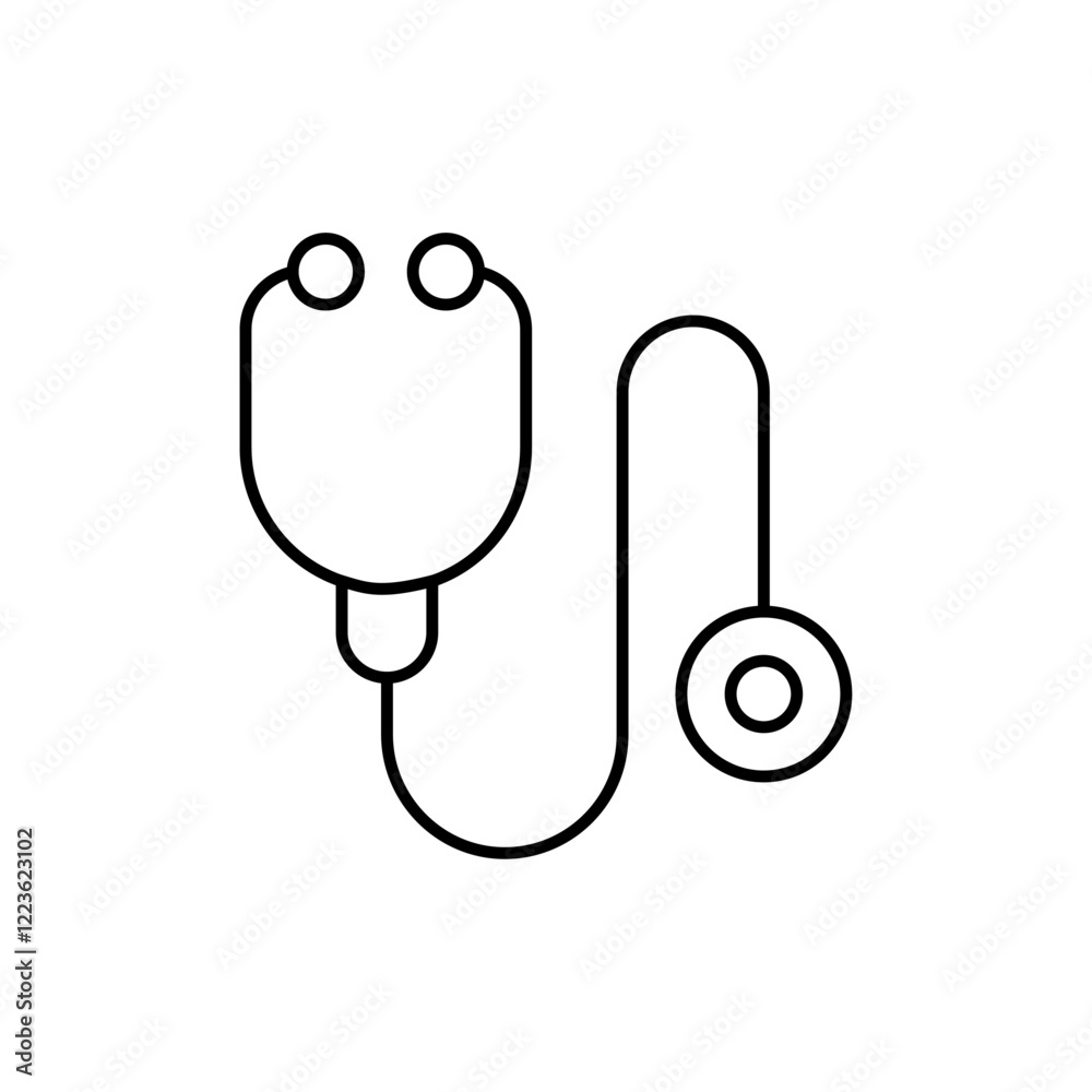 Stethoscope icon Vector logo set flat