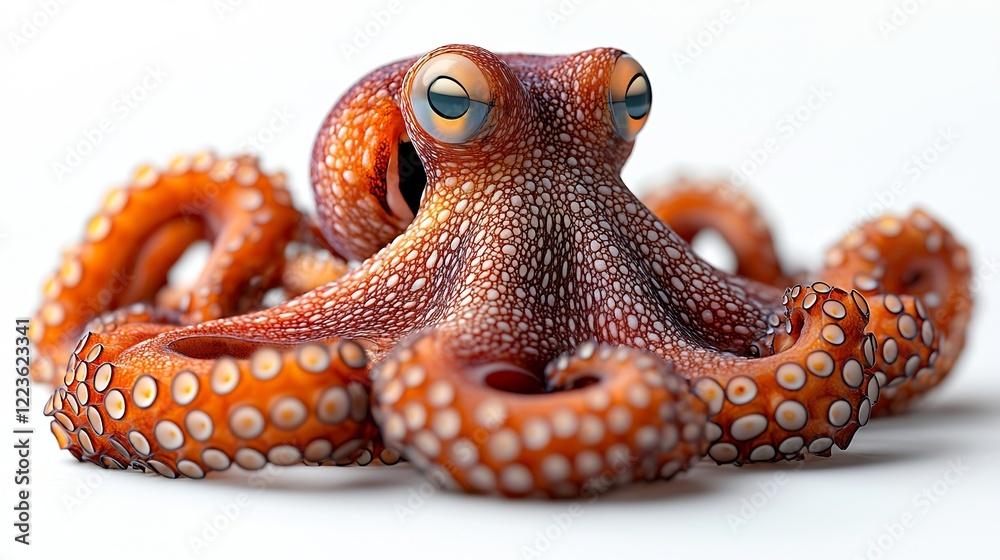 Obraz premium Isolated octopus white background now shadow