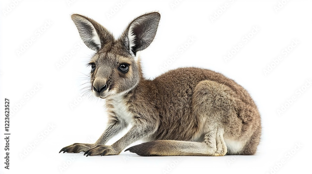 Obraz premium Isolated kangaro white background now shadow