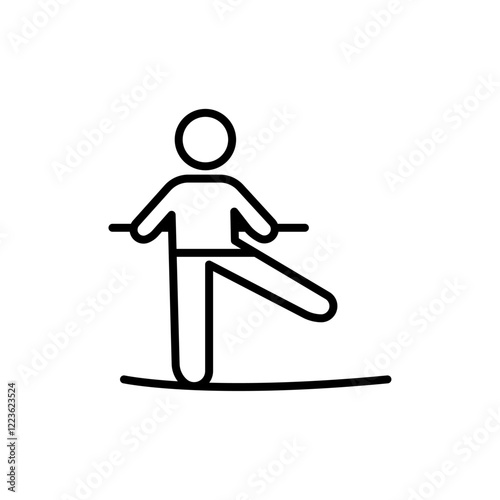 Tightrope walker icon Vector logo set flat