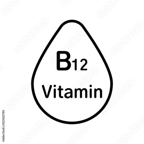 Vitamin B12 drop icon Vector logo set flat