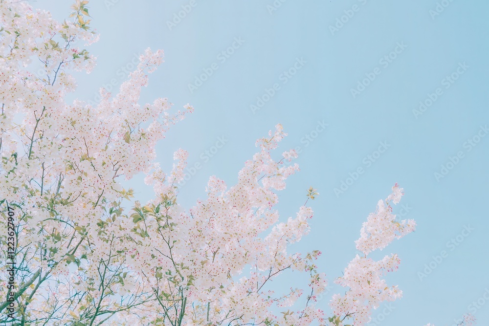 Almond Blossoms in Spring Almond trees in full bloom with soft pink and white blossoms under a clear blue sky Almond Blossoms in Spring Almond trees in full bloom with soft pink and white blossoms under a clear blue sky