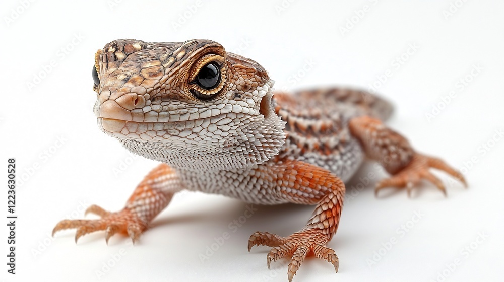 Obraz premium Isolated Lizard white background