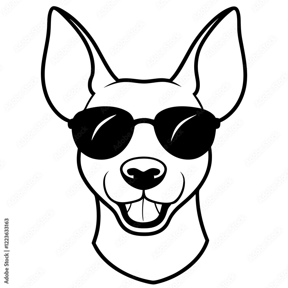 Funny xoloitzcuintli dog head vector art Funny xoloitzcuintli dog head vector art
