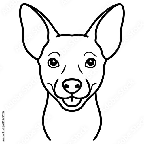 Funny xoloitzcuintli dog head vector art